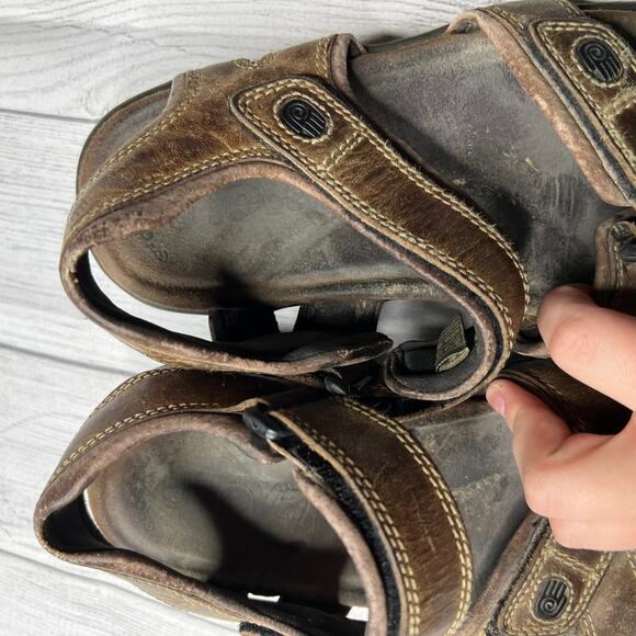TEVA Brown Leather Quarter Strap Sandals Men\'s Size 9 Hiking Outdoor Shoes main image 5